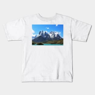 W Trek Torres del Paine Hike Digital Painting Kids T-Shirt